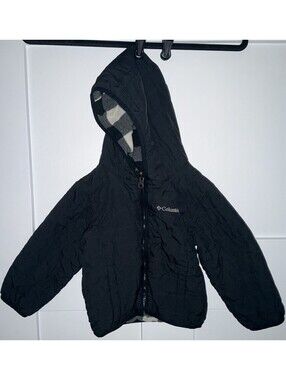 Columbia Toddler 3T Double Trouble II Quilted Reversible Hooded Jacket Black